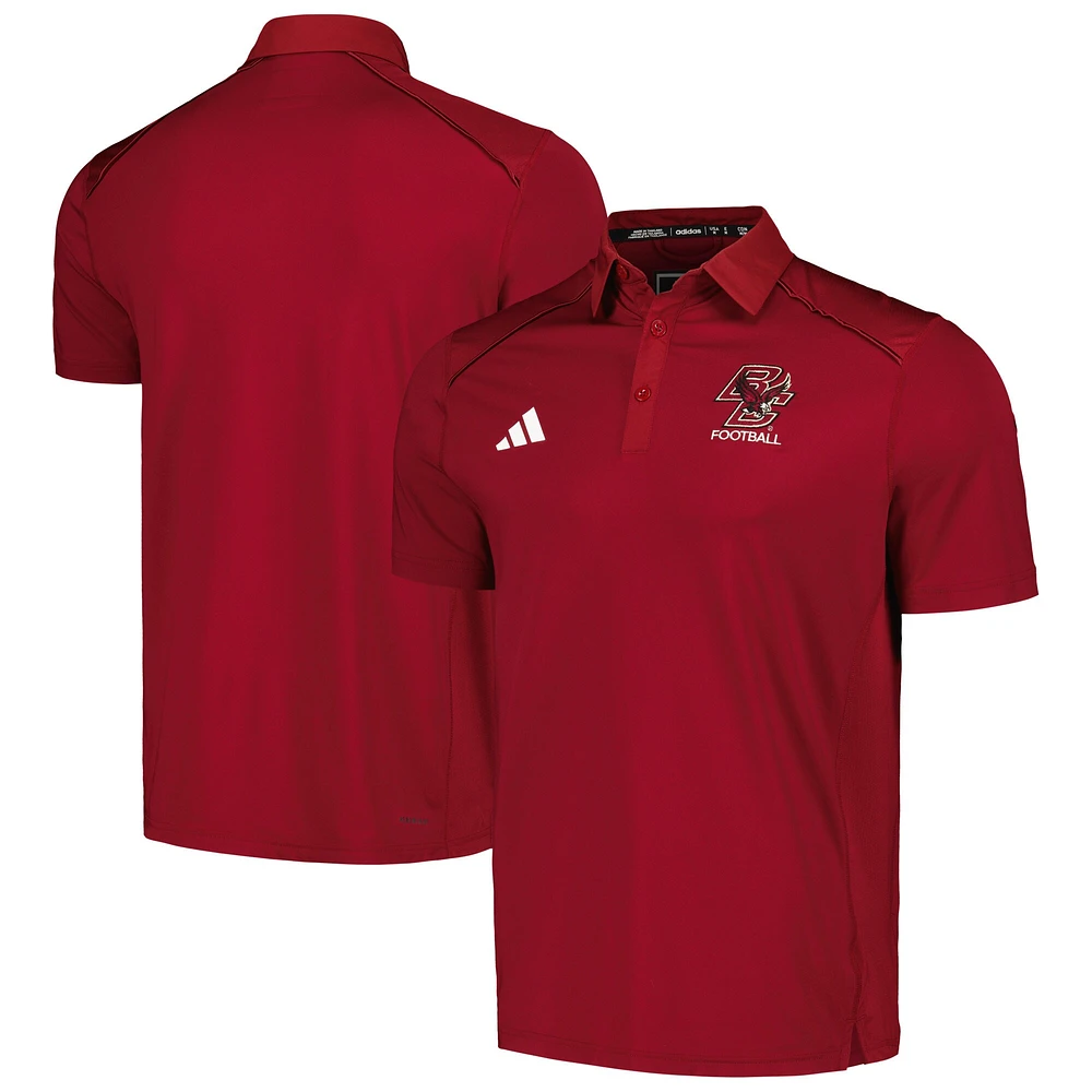 Polo adidas marron Boston College Eagles Classic AEROREADY pour hommes