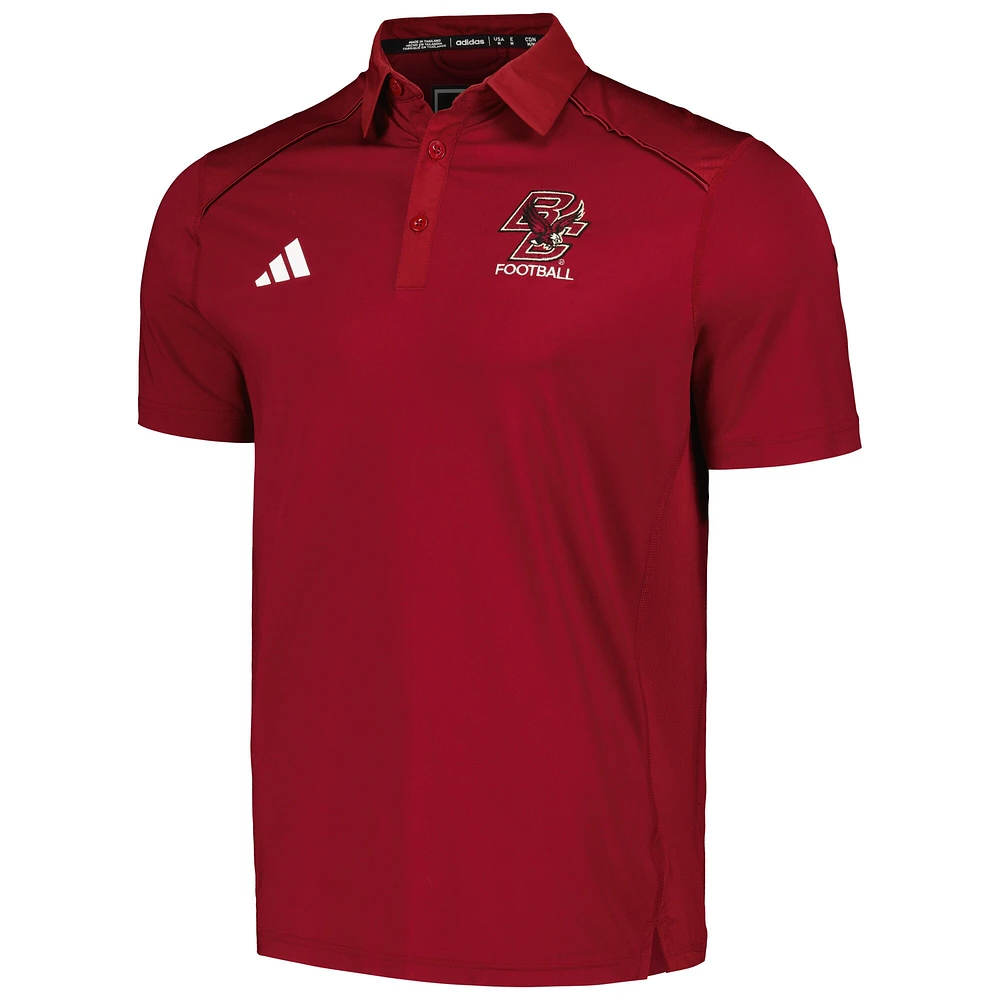 Polo adidas marron Boston College Eagles Classic AEROREADY pour hommes