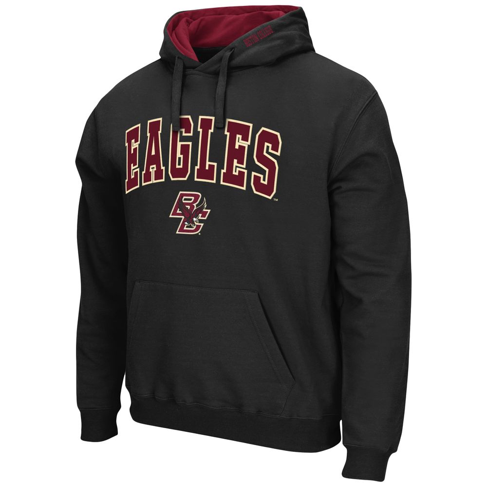 Men's Colosseum Black Boston College Eagles Arch and Logo Pullover Hoodie