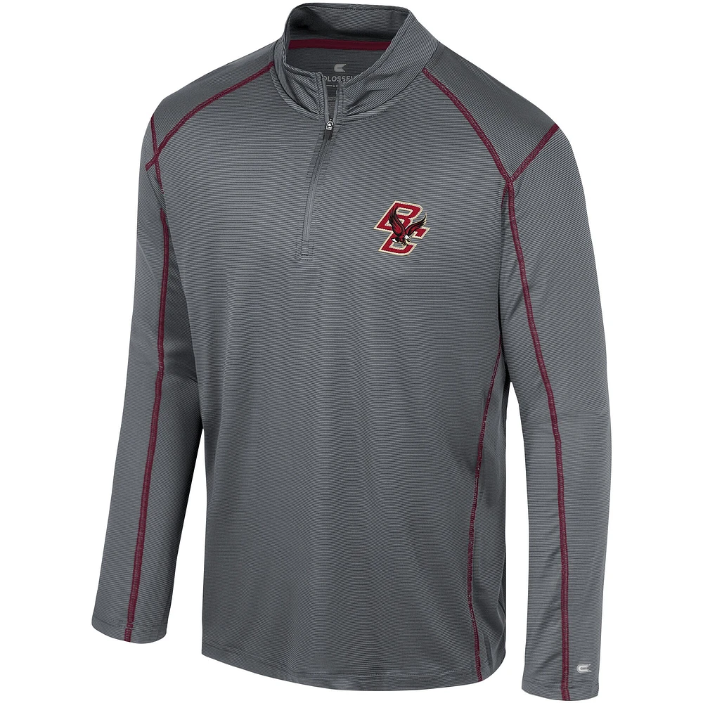 Coupe-vent à quart de zip Colosseum noir pour hommes Boston College Eagles Cameron