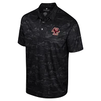 Men's Colosseum Black Boston College Eagles Daly Print Polo