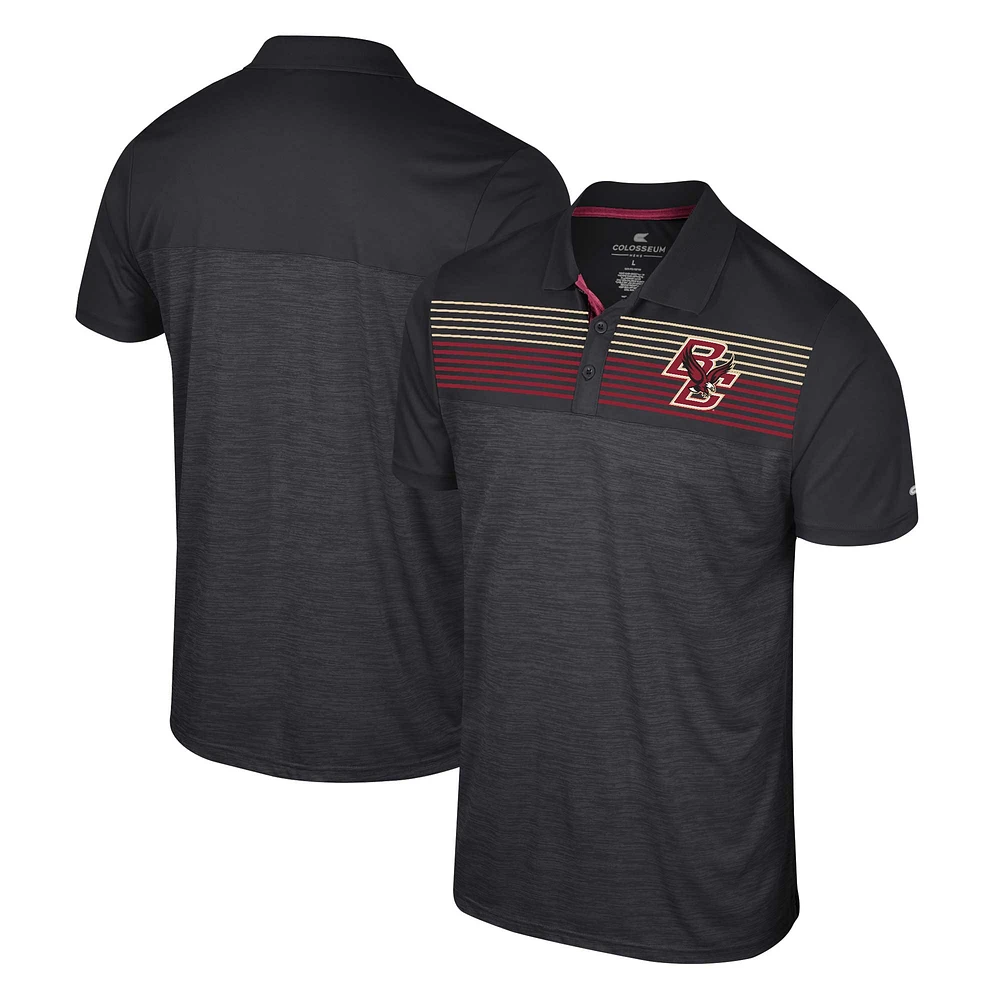 Men's Colosseum Black Boston College Eagles Langmore Polo