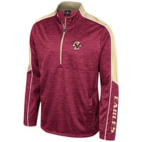 Veste à demi-zip chinée Colosseum Garnet Boston College Eagles pour hommes