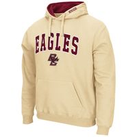 Men's Colosseum Gold Boston College Eagles Arch and Logo Pullover Hoodie