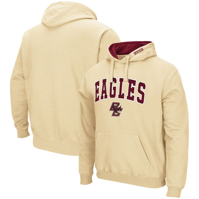 Chandail à capuchon Colosseum Gold Boston College Eagles Arch et logo pour hommes