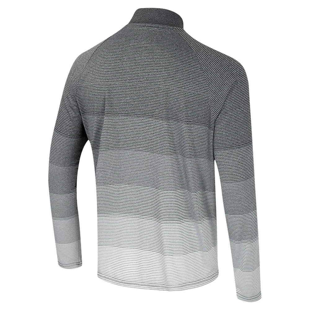 Men's Colosseum  Gray Boston College Eagles AI Striped Mesh Quarter-Zip Raglan Windshirt