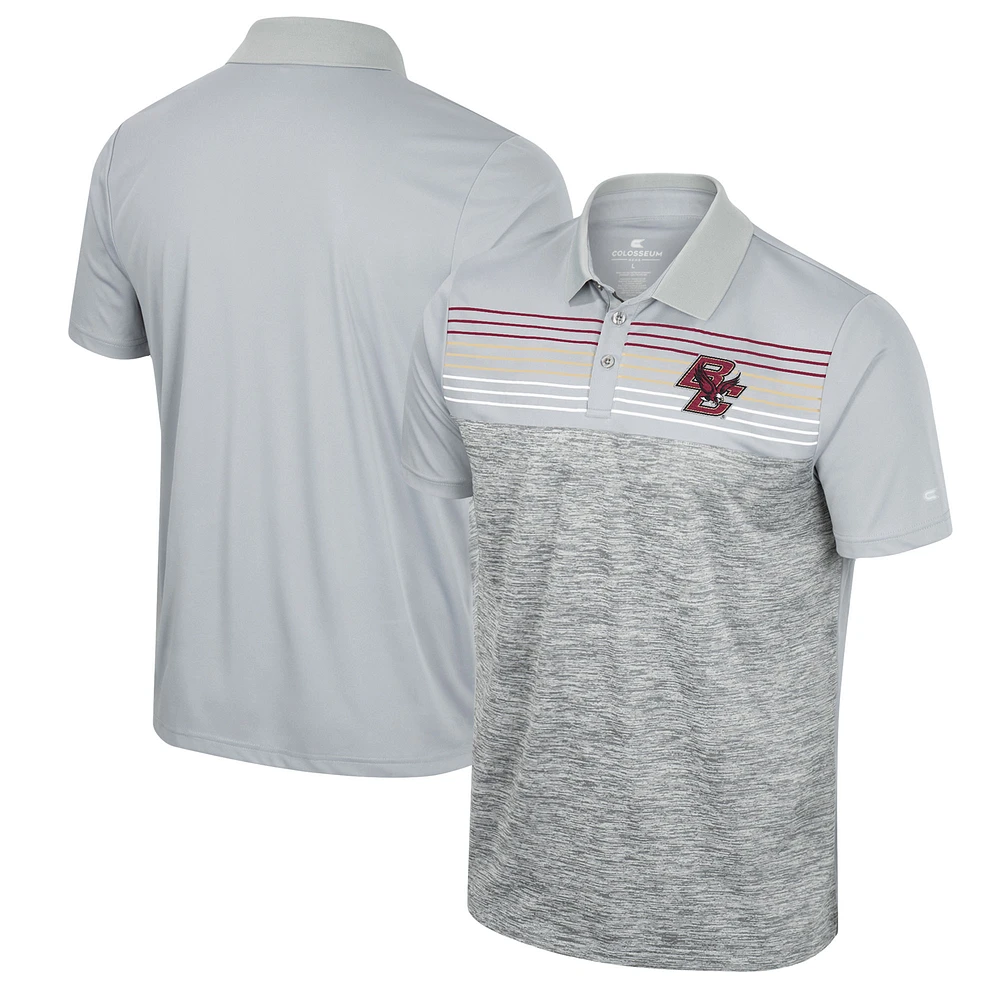 Polo gris Colosseum Boston College Eagles Cybernetic pour homme