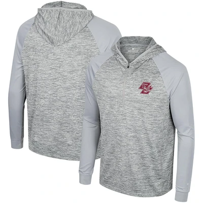 Haut à capuche cybernétique raglan quart de zip des Boston College Eagles Colosseum gris pour hommes