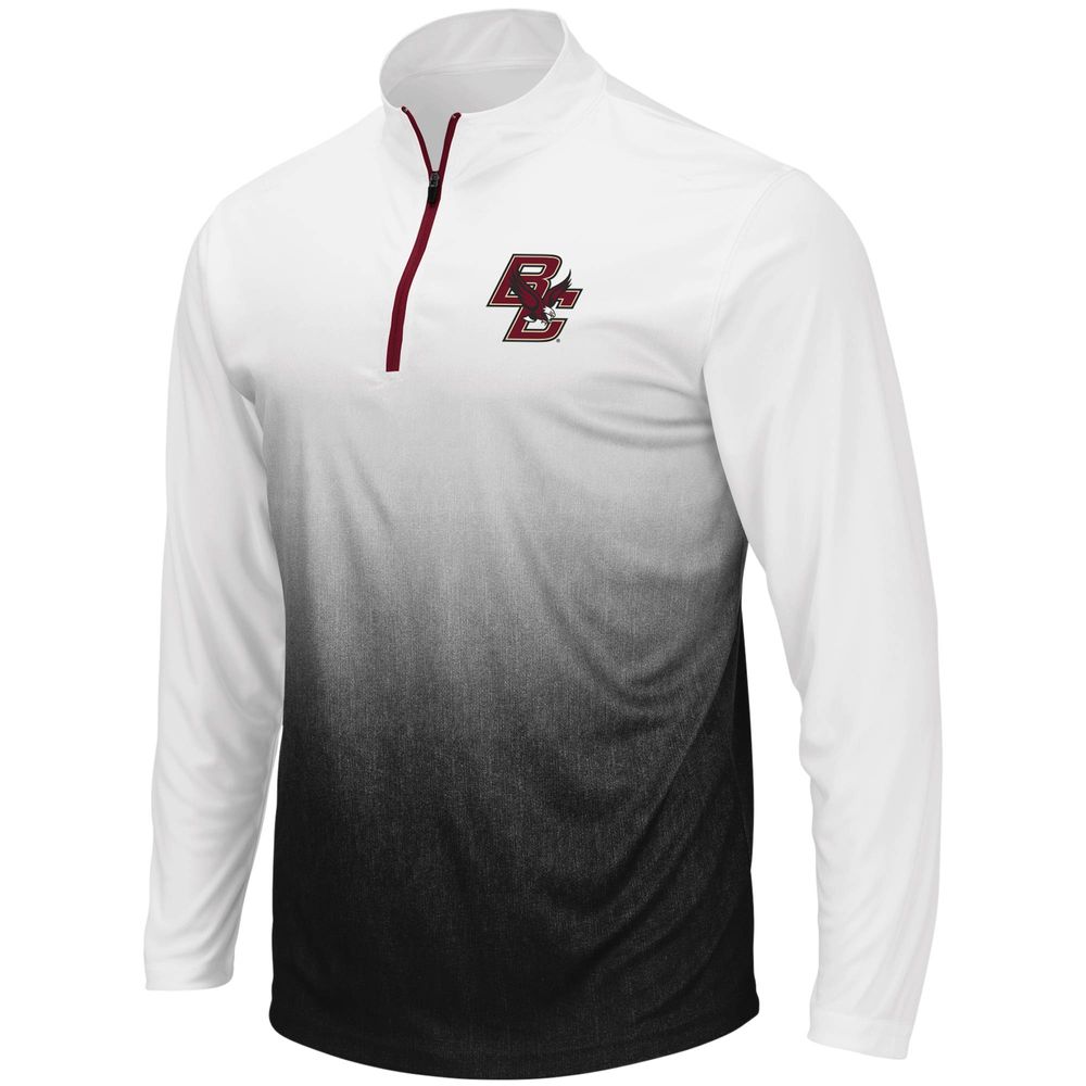 Men's Colosseum Gray Boston College Eagles Magic Team Logo Quarter-Zip Jacket