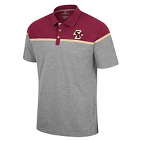 Men's Colosseum Heather Gray Boston College Eagles Chamberlain Polo