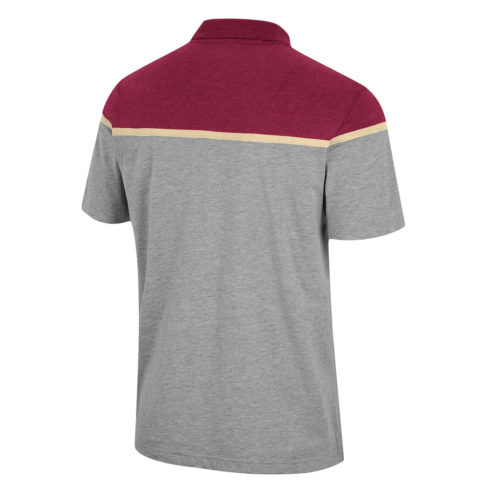 Men's Colosseum Heather Gray Boston College Eagles Chamberlain Polo