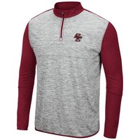 Men's Colosseum Heathered Gray/Maroon Boston College Eagles Prospect Quarter-Zip Jacket