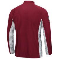 Men's Colosseum Maroon/Camo Boston College Eagles Operation Hat Trick Military Appreciation Snow Cruise Raglan Quarter-Zip Top