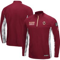 Men's Colosseum Maroon/Camo Boston College Eagles Operation Hat Trick Military Appreciation Snow Cruise Raglan Quarter-Zip Top