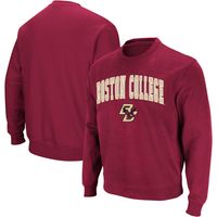 Men's Colosseum Maroon Boston College Eagles Arch & Logo Crew Neck Sweatshirt