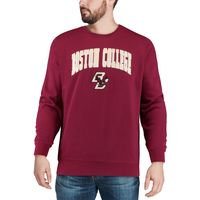 Men's Colosseum Maroon Boston College Eagles Arch & Logo Crew Neck Sweatshirt