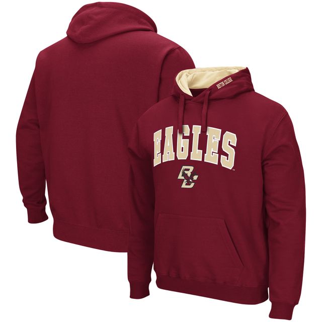 Chandail à capuchon Colosseum Maroon Boston College Eagles Arch et logo pour hommes