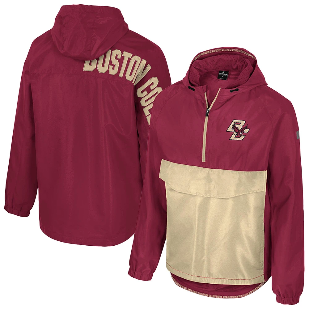 Veste anorak à demi-zip Colosseum Maroon Boston College Eagles Reloaded pour homme