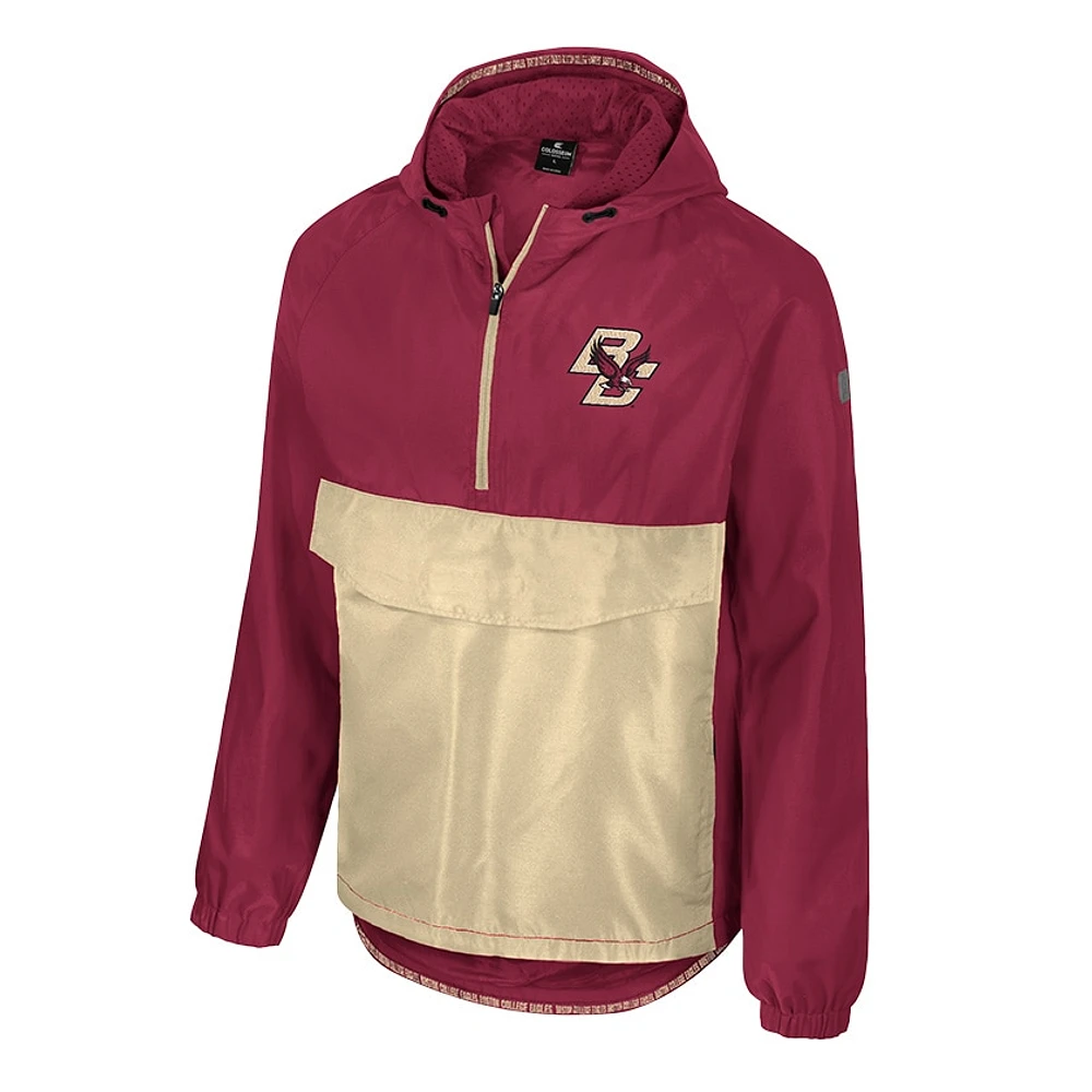 Veste anorak à demi-zip Colosseum Maroon Boston College Eagles Reloaded pour homme