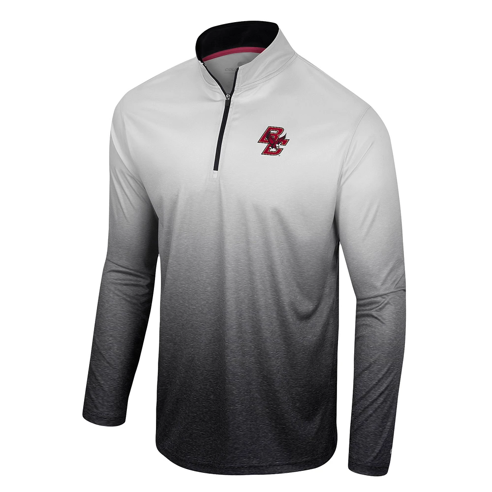 Men's Colosseum White/Black Boston College Eagles Laws of Physics Quarter-Zip Windshirt