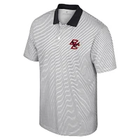 Men's Colosseum White Boston College Eagles Print Stripe Polo