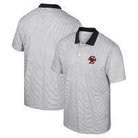 Men's Colosseum White Boston College Eagles Print Stripe Polo