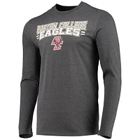 Concepts Sport Ensemble de nuit pour homme Bordeaux/anthracite chiné Boston College Eagles Meter T-shirt à manches longues et pantalon