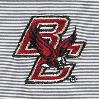 Men's Peter Millar Gray Boston College Eagles Jubilee Striped Performance Jersey Polo