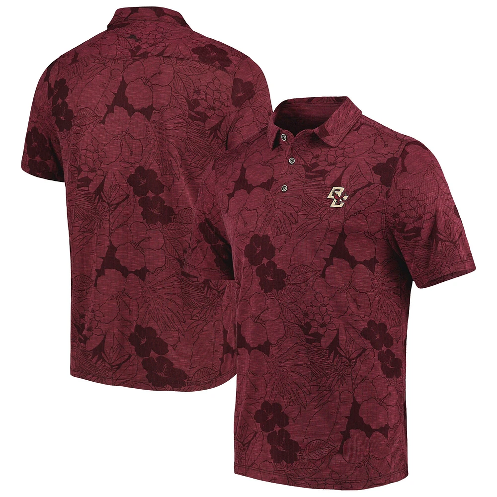 Polo Tommy Bahama Bordeaux Boston College Eagles Miramar Blooms pour homme