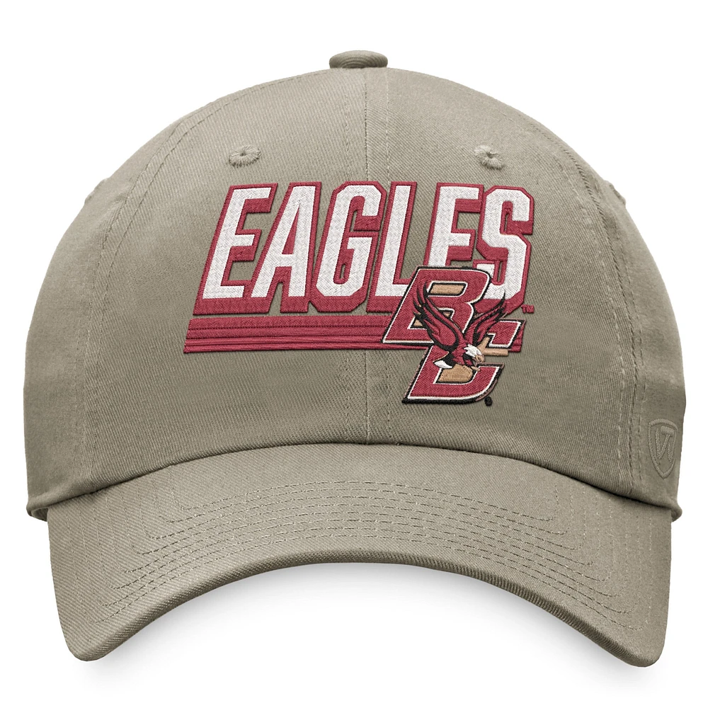 Men's Top of the World Khaki Boston College Eagles Slice Adjustable Hat