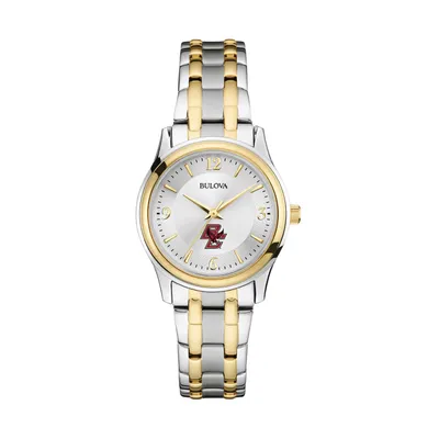 Boston College Eagles Bulova Women's Classic Two-Tone Round Watch - Silver/Gold