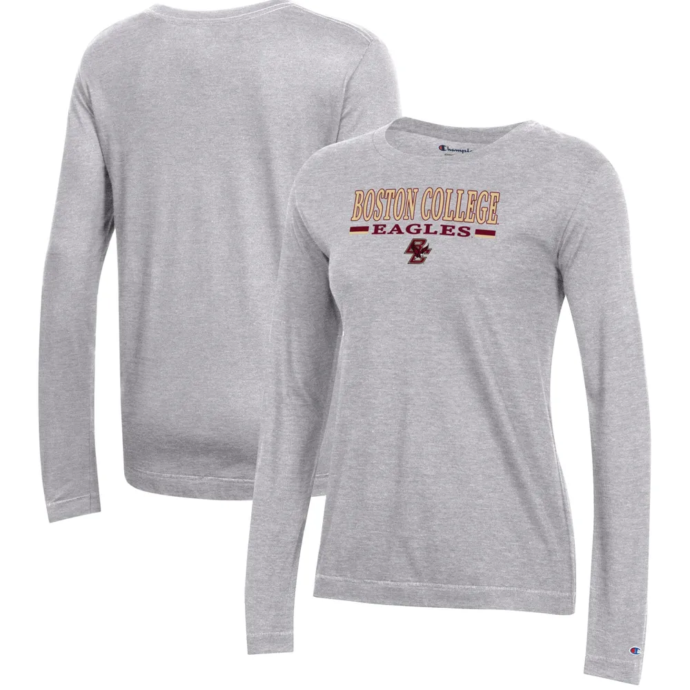 Lids Boston College Eagles Champion Women's Core 2.0 Long Sleeve T-Shirt -  Heathered Gray