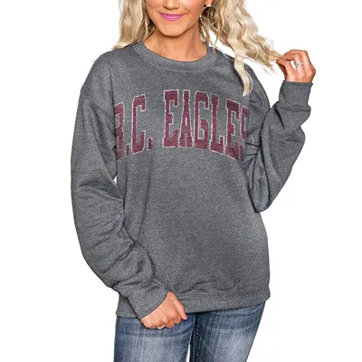 Women's Gameday Couture Gray Boston College Eagles Side-Slit French Terry Crewneck Sweatshirt Size: Large