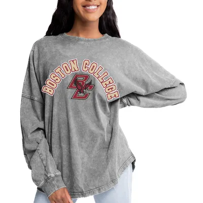 Women's Gameday Couture Gray Boston College Eagles Side-Slit French Terry Crewneck Sweatshirt Size: Large