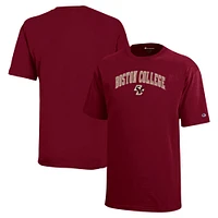 Champion des jeunes Maroon Boston College Eagles Arch Over Logo T-Shirt