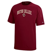 Champion des jeunes Maroon Boston College Eagles Arch Over Logo T-Shirt