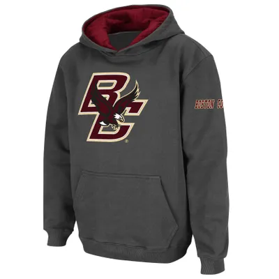 Boston College Eagles Stadium Athletic Youth Big Logo Pullover Hoodie - Charcoal