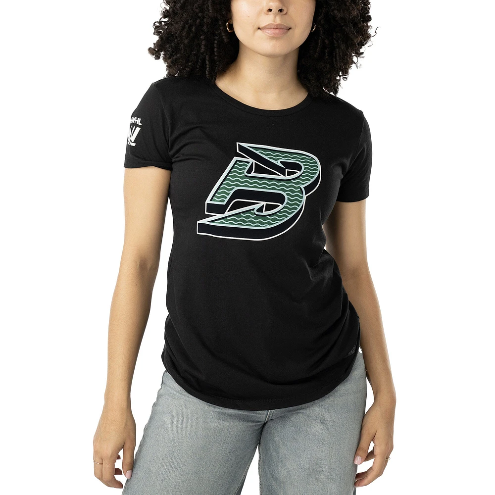 T-shirt noir pour femme avec imprimé Boston Fleet