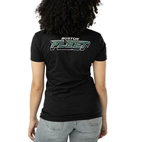 T-shirt noir pour femme avec imprimé Boston Fleet