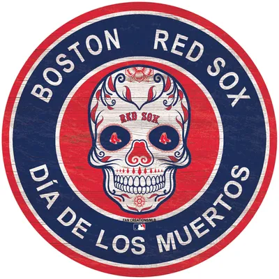 Boston Red Sox 12'' Sugar Skull Circle Sign