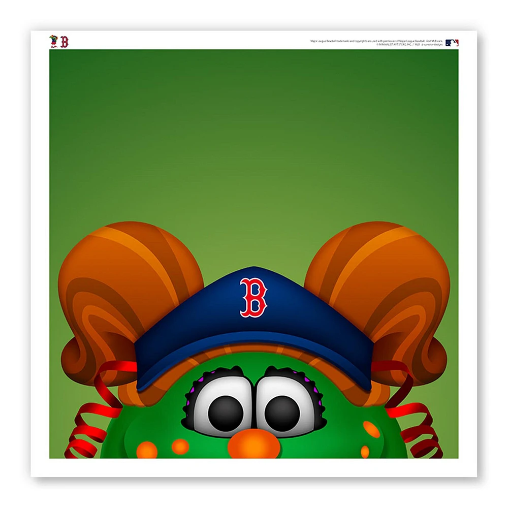 Boston Red Sox 12" x 12" Tessie le monstre vert affiche imprimée