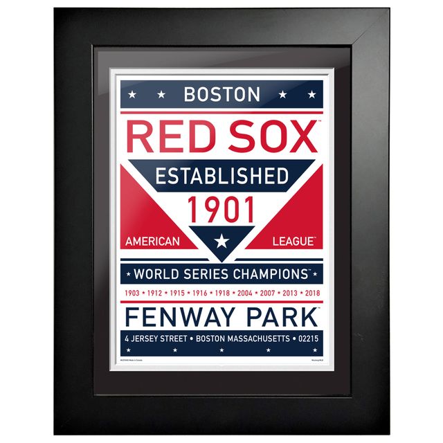 Red Sox de Boston - Oeuvre encadrée bicolore de l'équipe 12'' x 16''