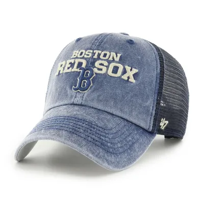 47 Brand Men's Navy, White Boston Red Sox Burgess Trucker Snapback Hat