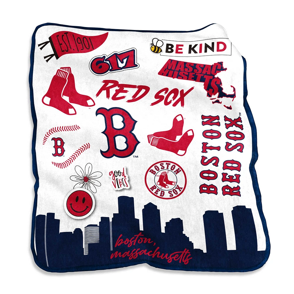 Jeté en peluche Native Raschel des Boston Red Sox 50'' x 60''