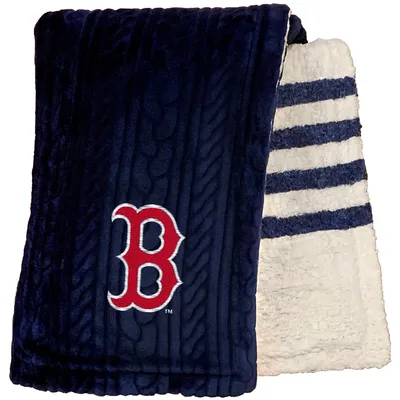 Boston Red Sox 60'' x 70'' Embossed Knit Sherpa Stripe Plush Blanket