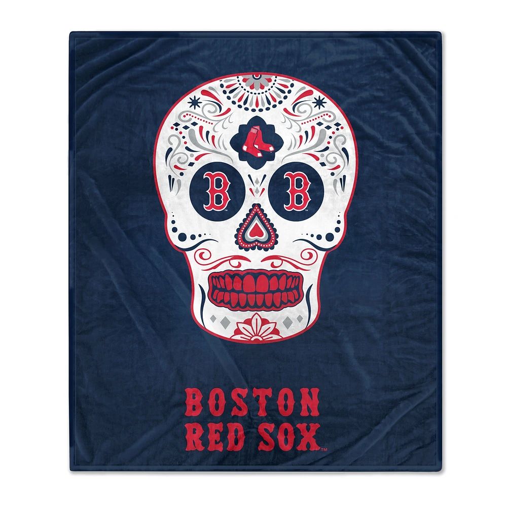 Couverture polaire Sugar Skull 60'' x 70'' Boston Red Sox