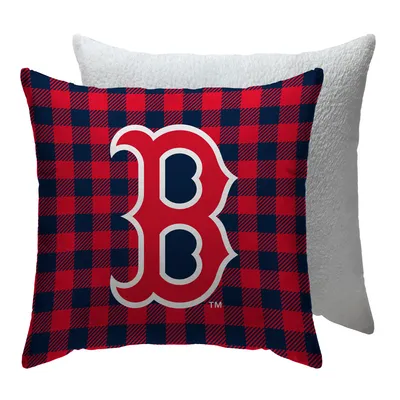Boston Red Sox Buffalo Check Pillow with Sherpa Backing