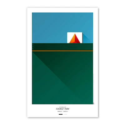 Boston Red Sox Fenway Park 11'' x 17 '' Green Monster Minimalist Stadium Poster Impression artistique