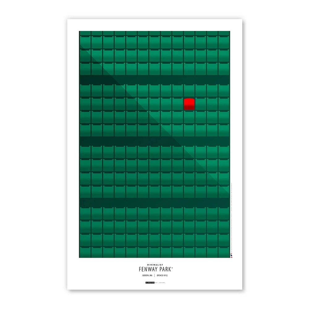 Boston Red Sox Fenway Park 11'' x 17'' Minimalist Stadium Poster Art Print