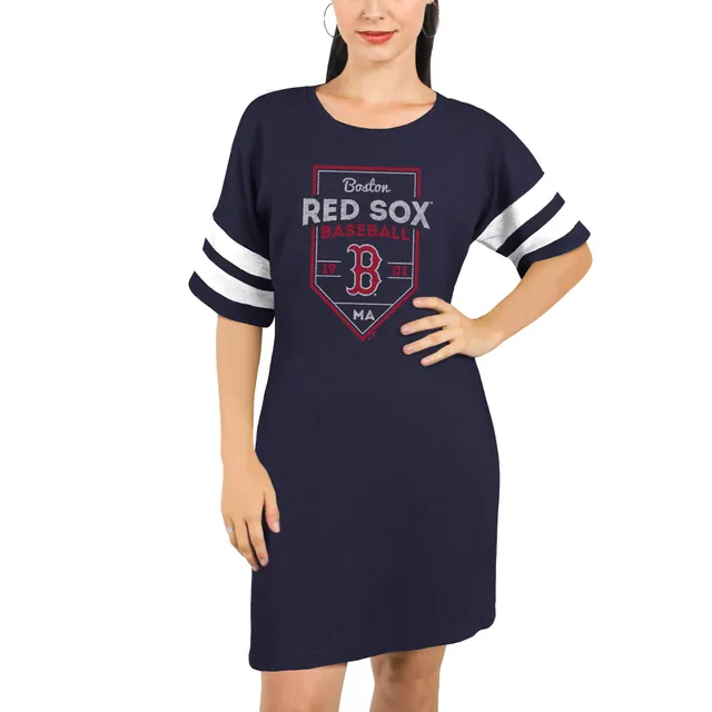 Los Angeles Dodgers Majestic Threads Women's Tri-Blend Short Sleeve T-Shirt Dress - Royal Size: Small